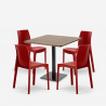 Conjunto de mesa e 4 cadeiras Empilháveis p/Restaurante Bar Cozinha Jasper Medidas