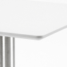 Conjunto 4 cadeiras e mesa empilháveis p/Bar Restaurante Branca 90x90cm Yanez White 