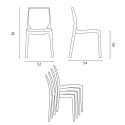 Conjunto 4 cadeiras e mesa empilháveis p/Bar Restaurante Branca 90x90cm Yanez White 
