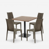 Conjunto mesa e 4 cadeiras de Madeira Empilháveis 90x90cm Barrett Catálogo