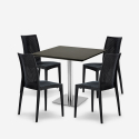 Conjunto 4 cadeiras e mesa p/Bar Restaurante preta 90x90cm Barrett Black Catálogo