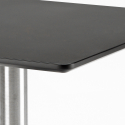 Conjunto mesa e 4 cadeiras preta Empilháveis Resistentes 90x90cm Prince Black 