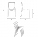 Conjunto 4 cadeiras e mesa empilháveis p/Bar Cozinha Preta 90x90cm Jasper Black 