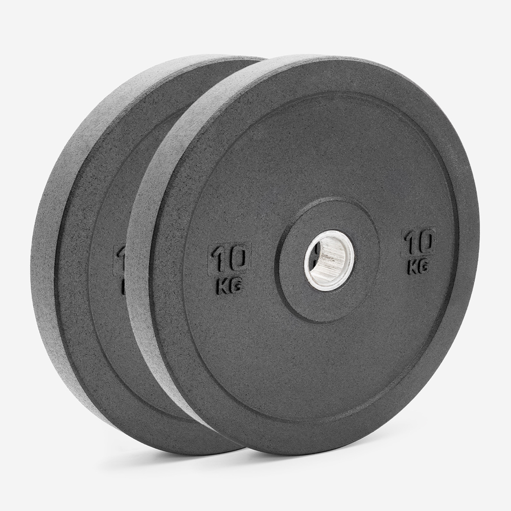 Pesos 2 x Discos de 10kg de Borracha para Treino de Força Ginásio Bumper HD