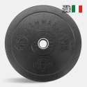 Pesos 2 x 20 kg Discos de Borracha Ginásio Treino Força Resistência Bumper HD Italy Venda