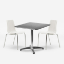 Conjunto de mesa quadrada dobrável 70x70cm aço 2 cadeiras exterior Mores Catálogo