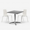 Conjunto de mesa quadrada dobrável 70x70cm aço 2 cadeiras exterior Mores Catálogo