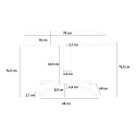 Conjunto de mesa quadrada dobrável 70x70cm aço 2 cadeiras exterior Mores 