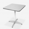 Conjunto de mesa quadrada dobrável 70x70cm aço 2 cadeiras exterior Mores Características