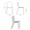 Conjunto de mesa quadrada dobrável 70x70cm aço 2 cadeiras exterior Mores 