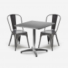 conjunto de 2 cadeiras estilo industrial mesa quadrada aço 70x70cm caelum Promoção