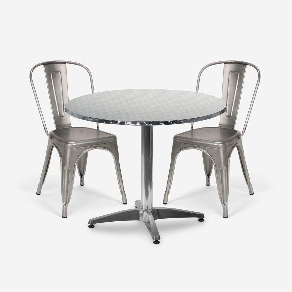 Conjunto Mesa Redonda c/2 Cadeiras 70cm Aço Vintage Taerium