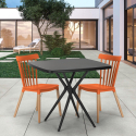 Conjunto de Mesa Quadrada c/2 Cadeiras Moderna Café ou Esplanada 70x70cm Roslin Black Escolha