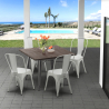 Conjunto de Mesa e Cadeiras Quadradas de Metal Jamaica Escolha