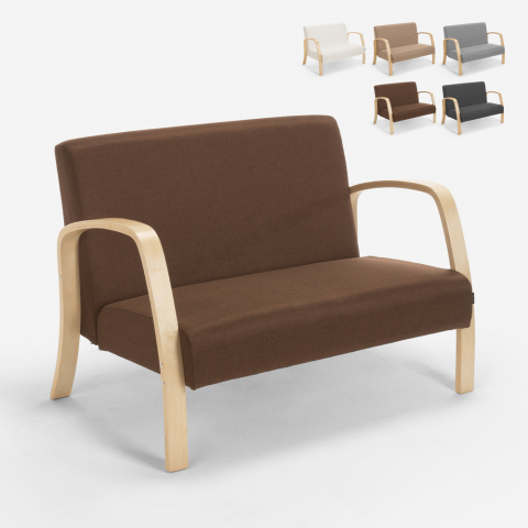 Sofá de madeira e tecido para salas de espera da sala de estar e o estúdio de design Esbjerg