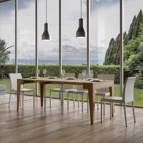 Mesa de Madeira Moderna Sala Elegante 90x42-302cm Isotta Oak Promoção
