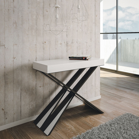 Console extensível design moderno branco mesa de jantar 90x40-300 cm Diago