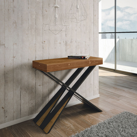 Console extensível 90x40-300 cm mesa de madeira de design moderno Diago Fir