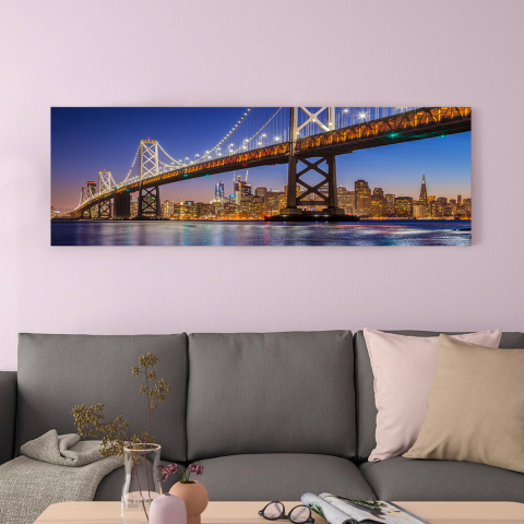 Pintura impressão em alta resolução cidade ponte 120x40cm Hello San Francisco
