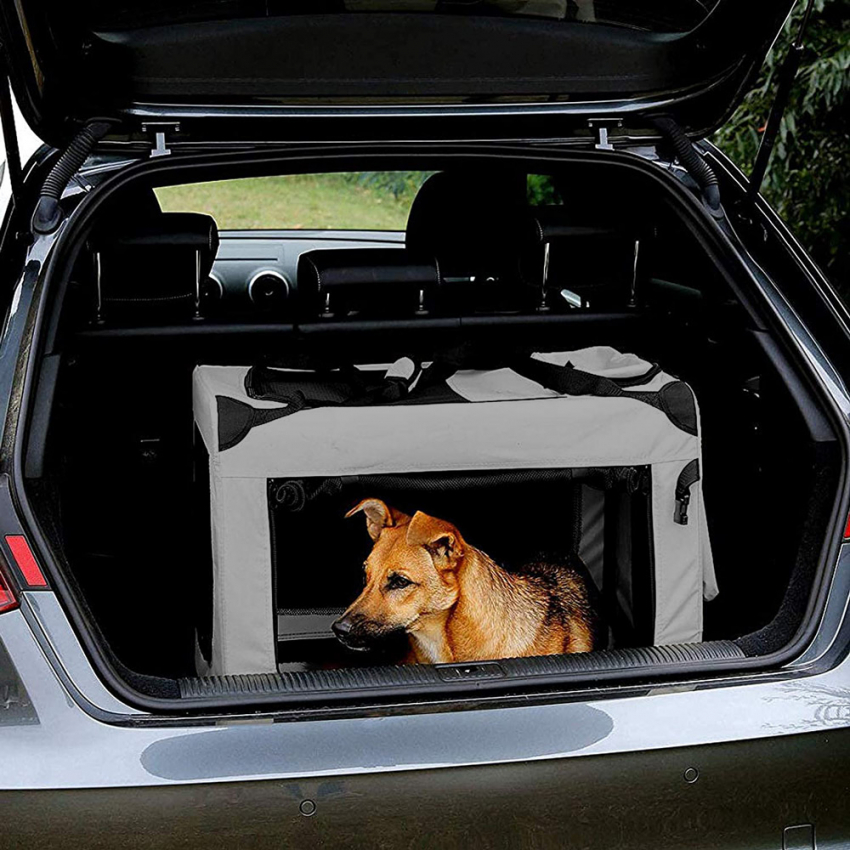 Transportadora Auto Cães Tamanho Grande 85,5x55,5x64cm Tecido Macio Dobrável Oliver XXL