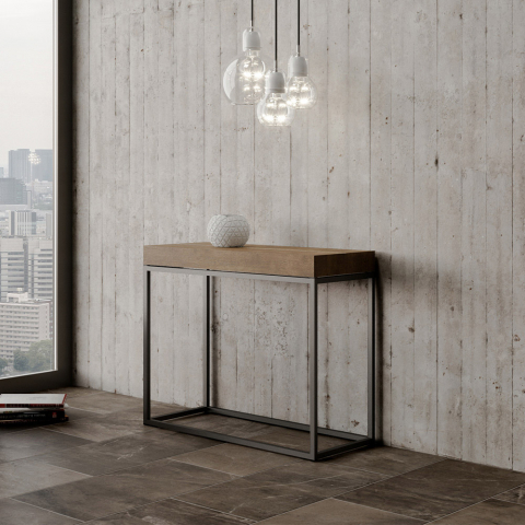 Mesa de madeira extensível de design moderno 90x40-300cm Nordica Noix
