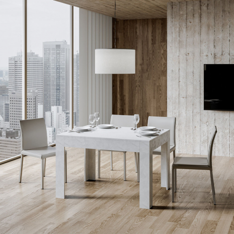 Mesa branca extensível 90x120-180cm de mesa de cozinha Bibi White Promoção