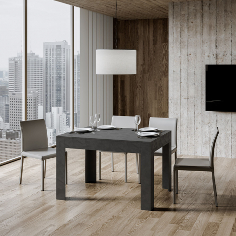 Mesa de jantar moderna extensível 90x120-180cm antracite Bibi Relatório Promoção
