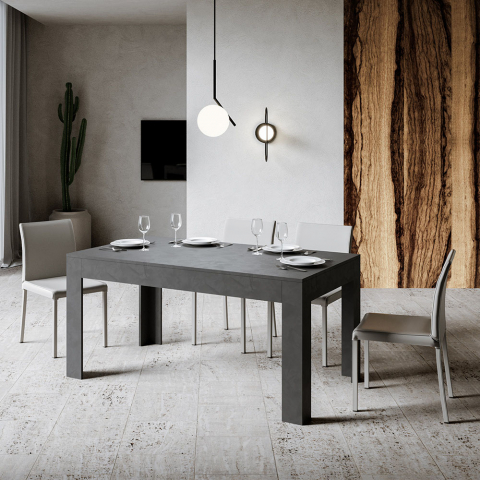 Mesa de jantar moderna extensível 90x160-220cm antracite Bibi Long Report Promoção