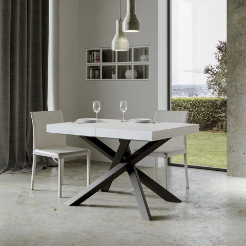 Mesa de jantar extensível 90x130-234cm design branco moderno Volantis