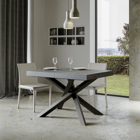 Mesa de jantar cozinha extensível cinzenta 90x130-234cm Volantis Concrete Promoção