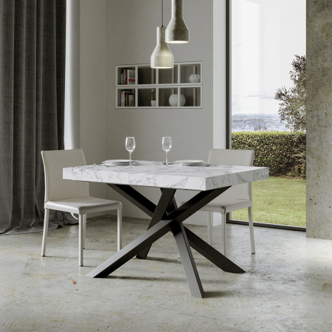 Mesa de jantar de cozinha extensível 90x130-234cm Volantis Marble Promoção