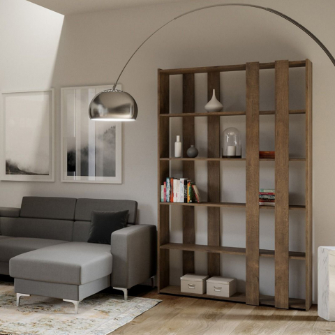 Estante moderna de design de parede de sala de estar em madeira Kato A Small Wood
