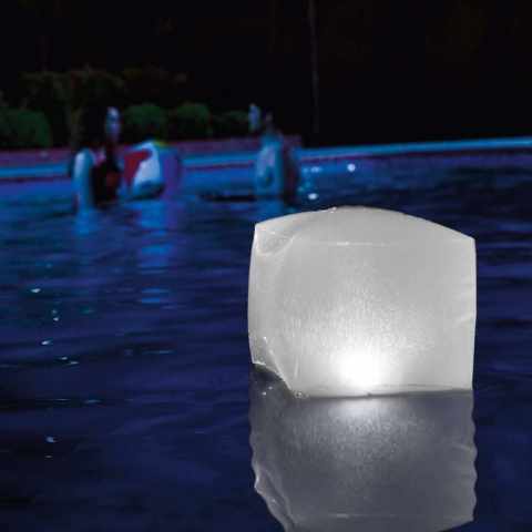 Luz Led flutuante forma de cubo Intex 28694 Led Jardim e Piscina