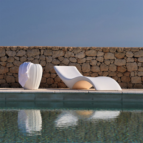 Tumbona piscina hamaca jardín sol diseño blanco Vega