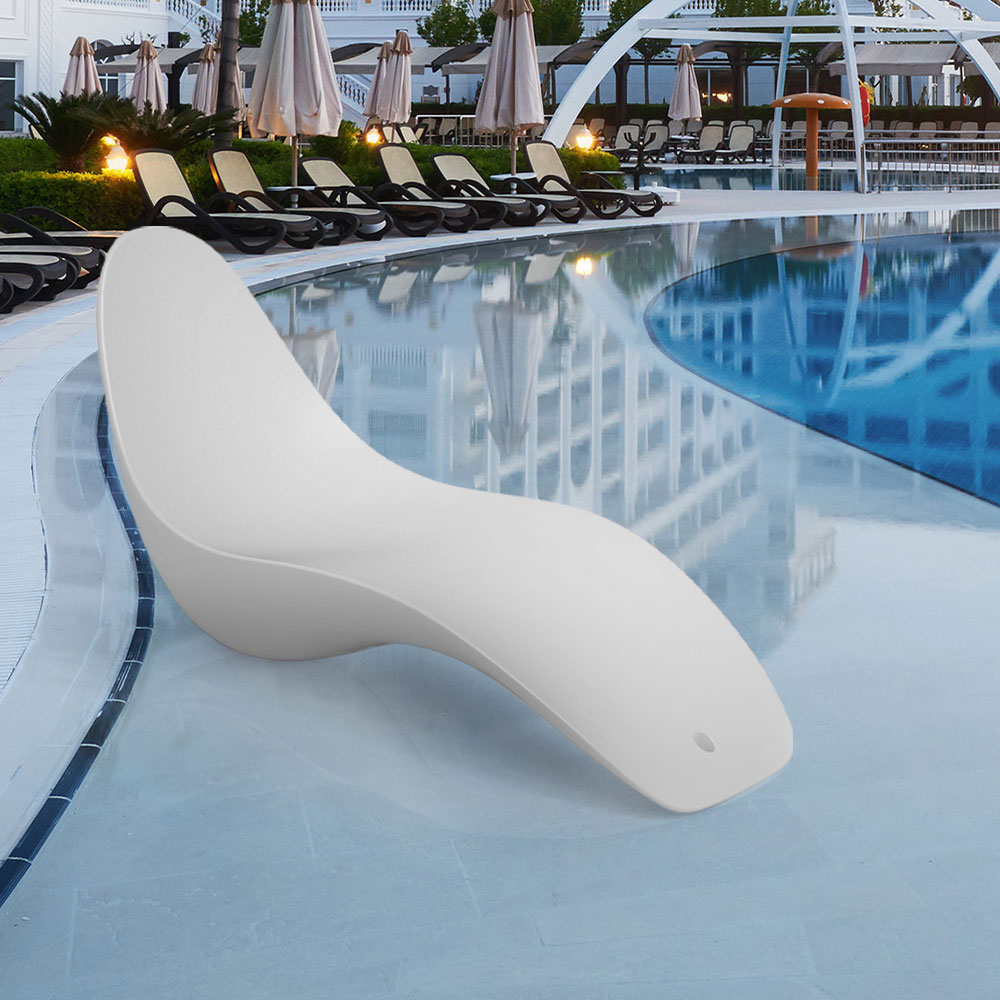 Espreguiçadeira para Jardim Praia Piscina Moderna Confortável Branca Venere