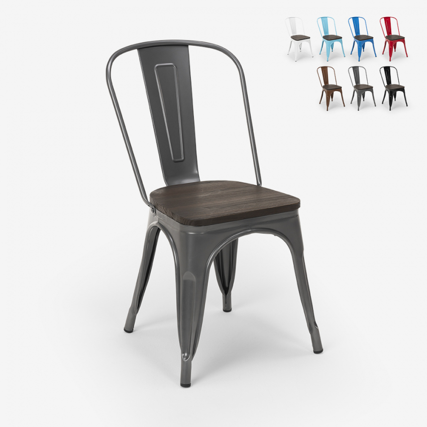 Stock 20 cadeiras de Aço Madeira p/Cozinha ou Bar Steel Wood 