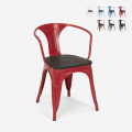 20 Cadeiras Metal Madeira Café ou Bar Steel Wood Arm Promoção