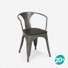 20 Cadeiras Metal Madeira Café ou Bar Steel Wood Arm Compra
