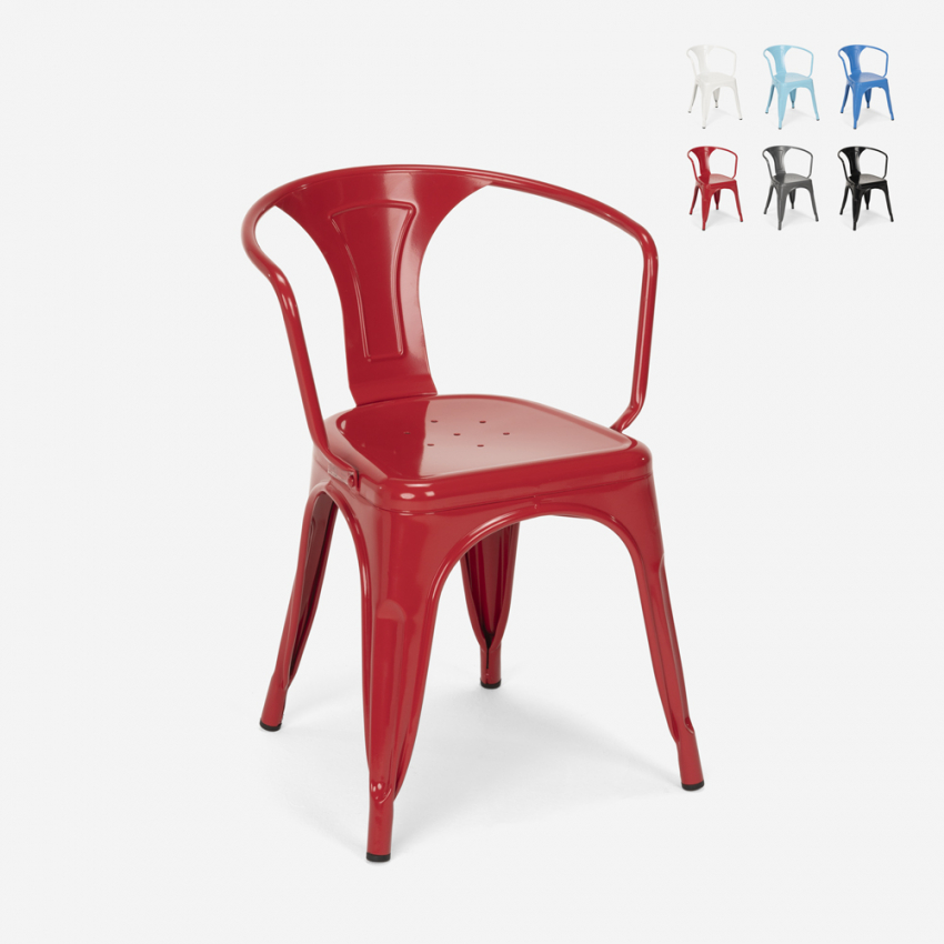 20 cadeiras Lix industriais de aço p/cozinha bar steel arm 