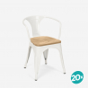 20 cadeiras Industriais Modernas Resistentes Steel Wood Arm Light Venda