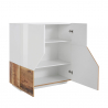 Aparador cozinha 100x43cm móvel sala de estar 2 portas madeira branco moderno Klain Wood Saldos
