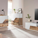 Aparador cozinha 100x43cm móvel sala de estar 2 portas madeira branco moderno Klain Wood Catálogo