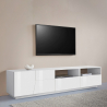 Móvel de TV branco brilhante parede moderno sala de estar 200x43cm Hatt Medidas