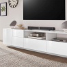 Móvel de TV branco brilhante parede moderno sala de estar 200x43cm Hatt Catálogo