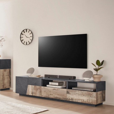 Móvel de TV parede sala de estar 200x43cm design moderno Hatt Report
