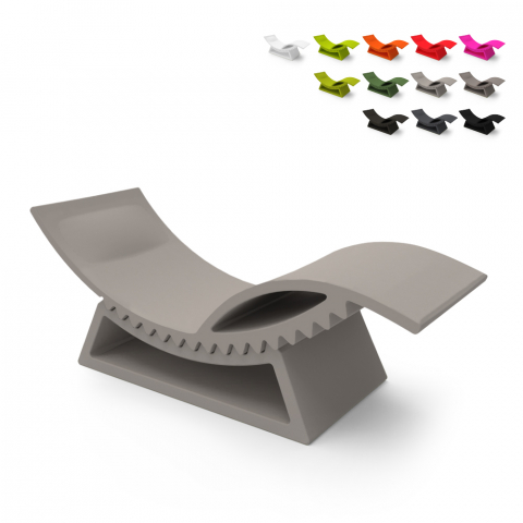 Espreguiçadeira chaise longue ao ar livre com design moderno Tic Tac Slide