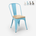 Cadeiras de estilo industrial tolix design barra de cozinha Steel Wood Light
