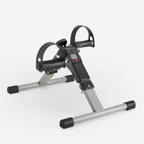 Mini pedaleira de exercícios dobrável para pernas e braços reabilitação display Ostrich