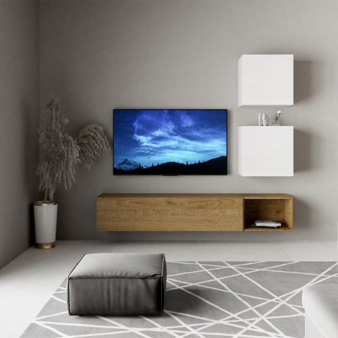 Suporte de TV suspenso para sala de estar montado na parede design moderno A115