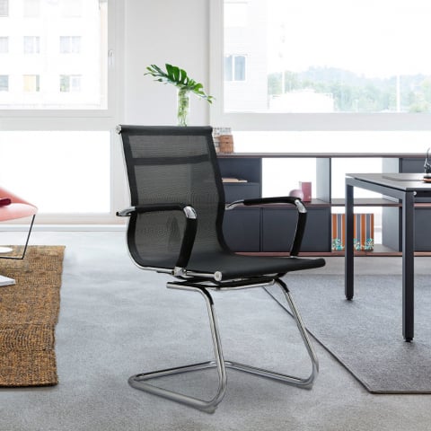 Cadeira de escritório ergonômica de design moderno com pernas de trenó Kog V